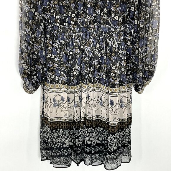 Antonio Melani Dress Women 8 Floral Lined Buttons Semi Sheer Long Sleeves Flowy‎ - Picture 7 of 11